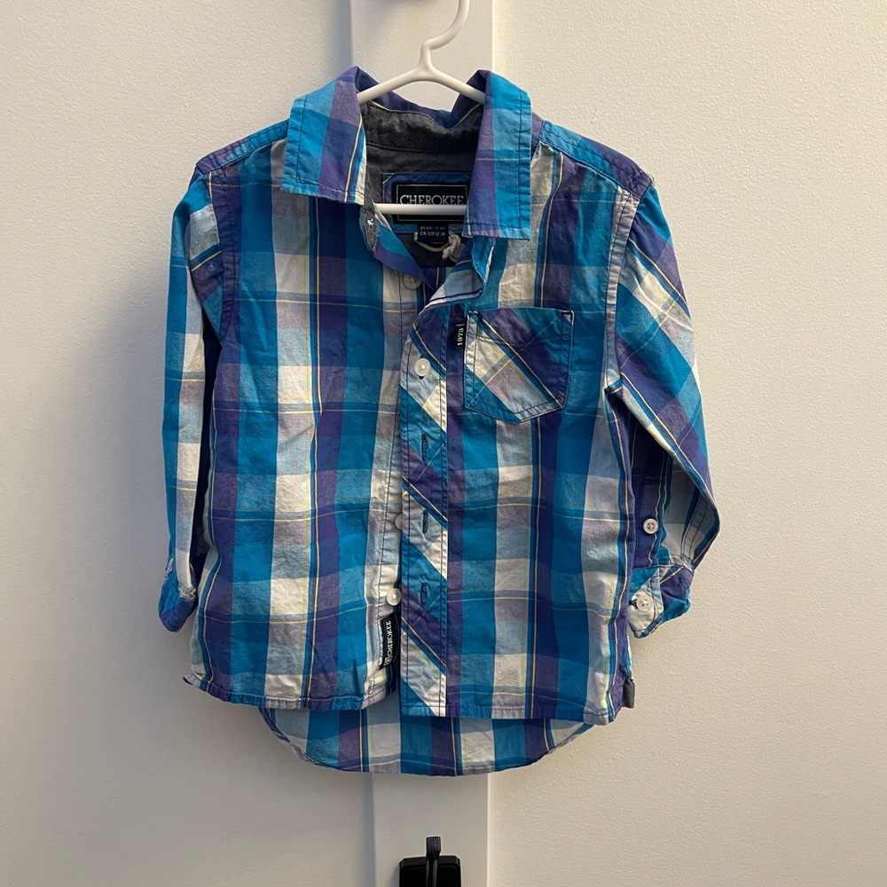 Cherokee Kids Plaid Button-Down Shirt